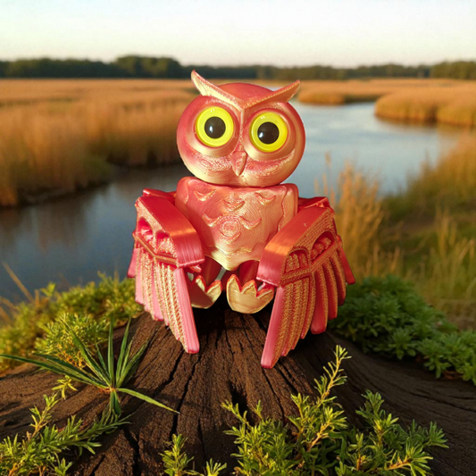 Cute Orange 3D printed Owl