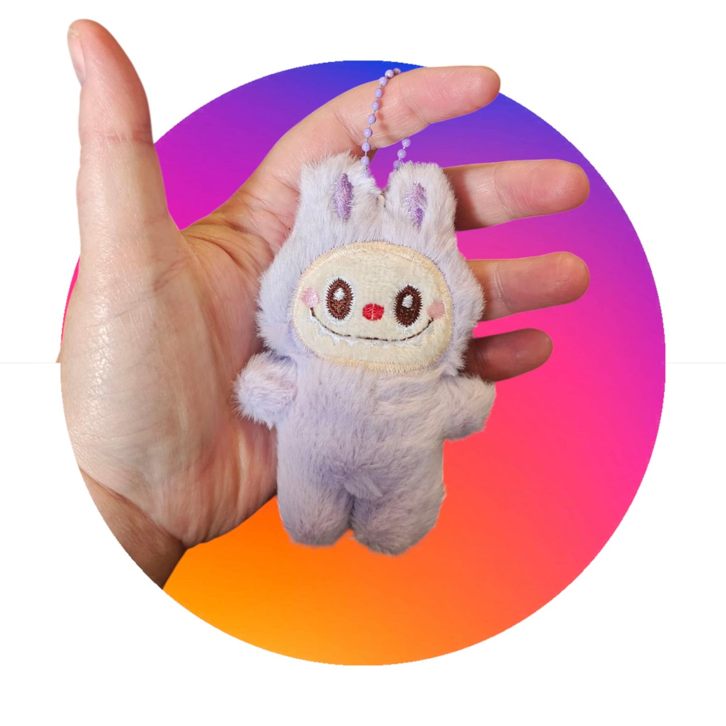 Mini Labubu plushie keychain