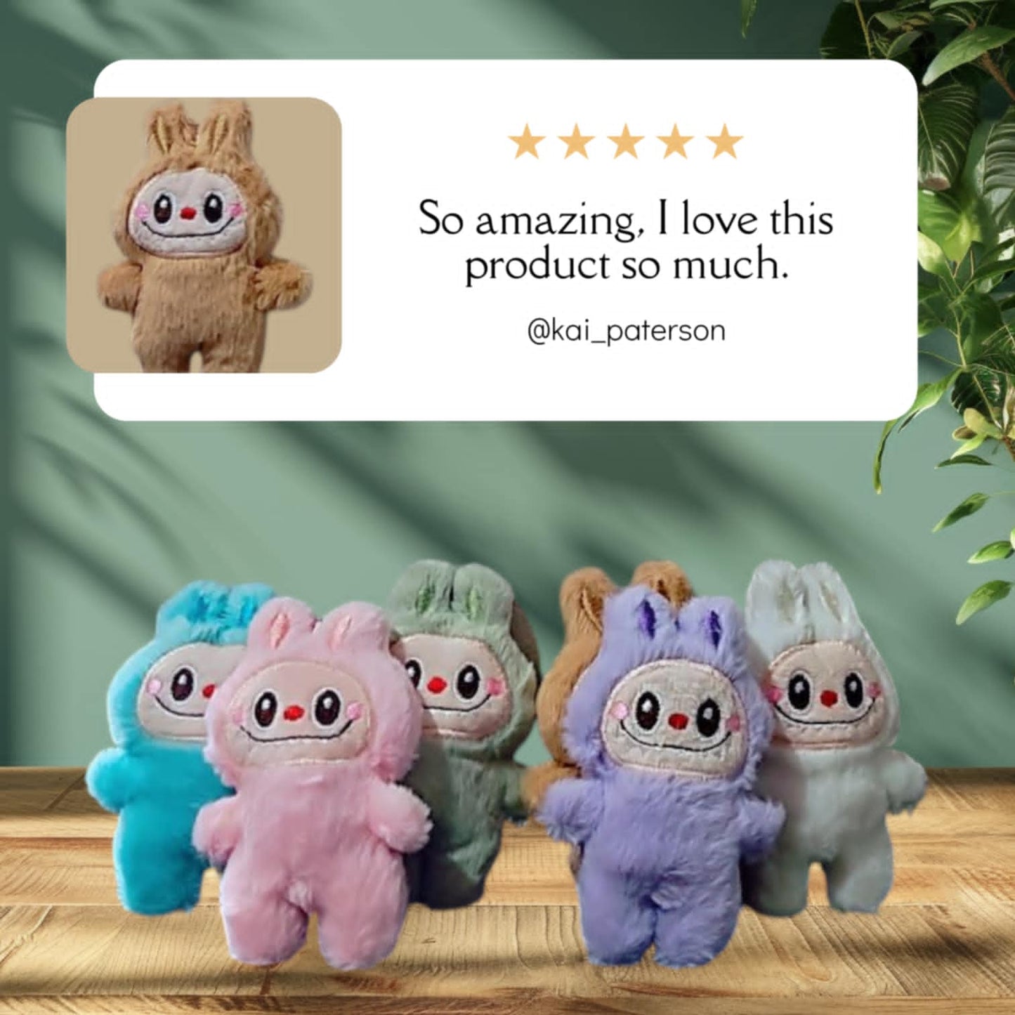 Mini Labubu plushie keychain