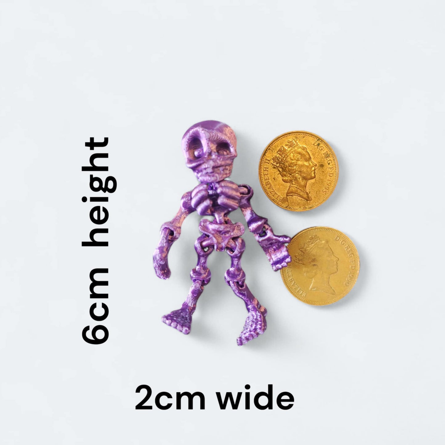 Mini spooky 3D printed skeletons