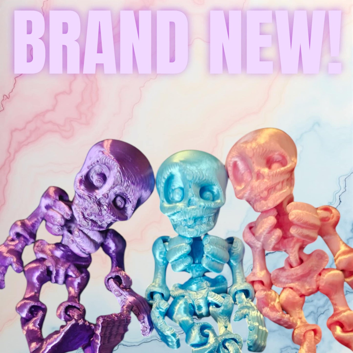 Mini spooky 3D printed skeletons