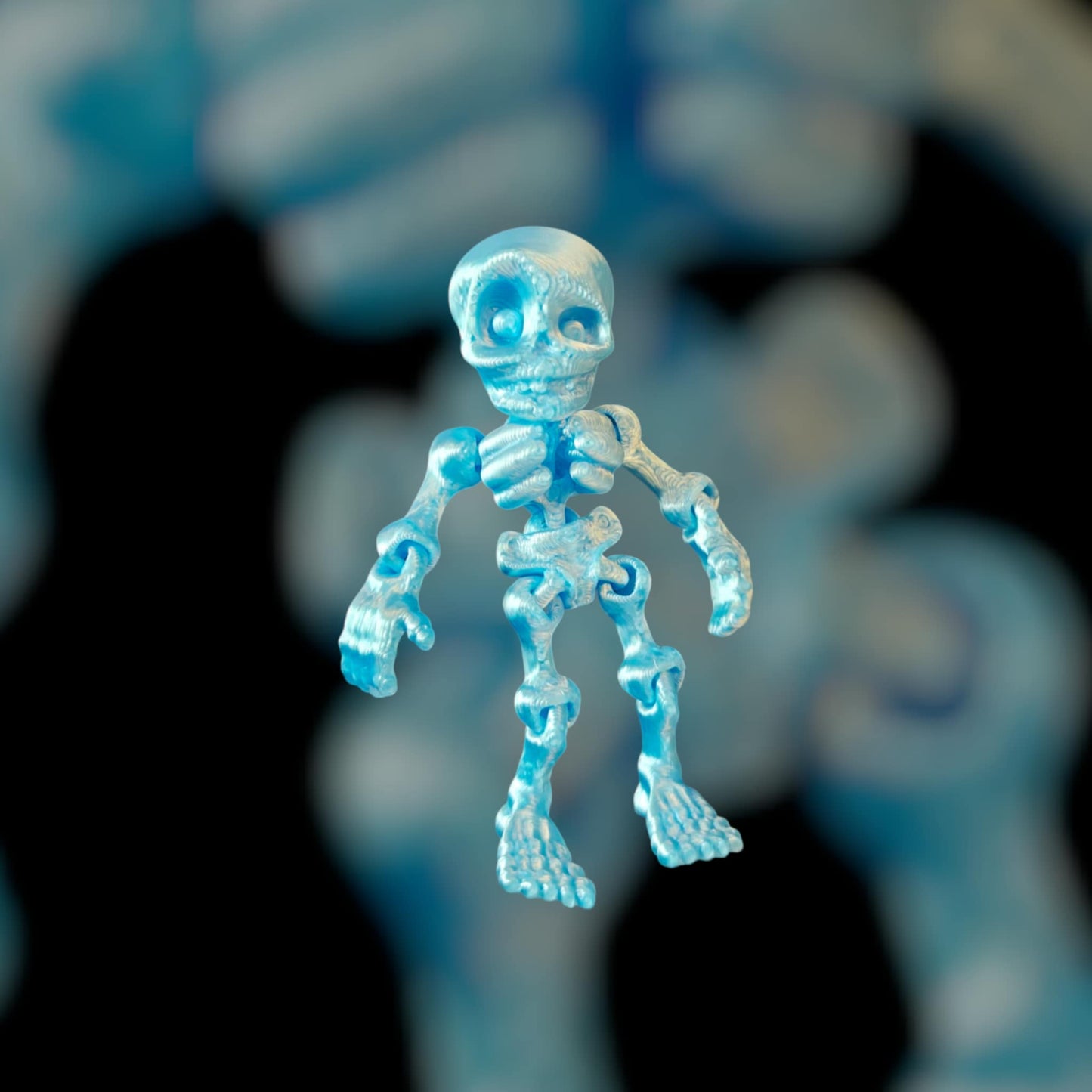 Mini spooky 3D printed skeletons